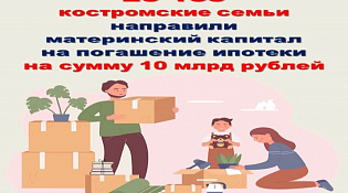 В 2023 году в Костромской области 193 семьи направили материнский капитал на погашение ипотеки 
